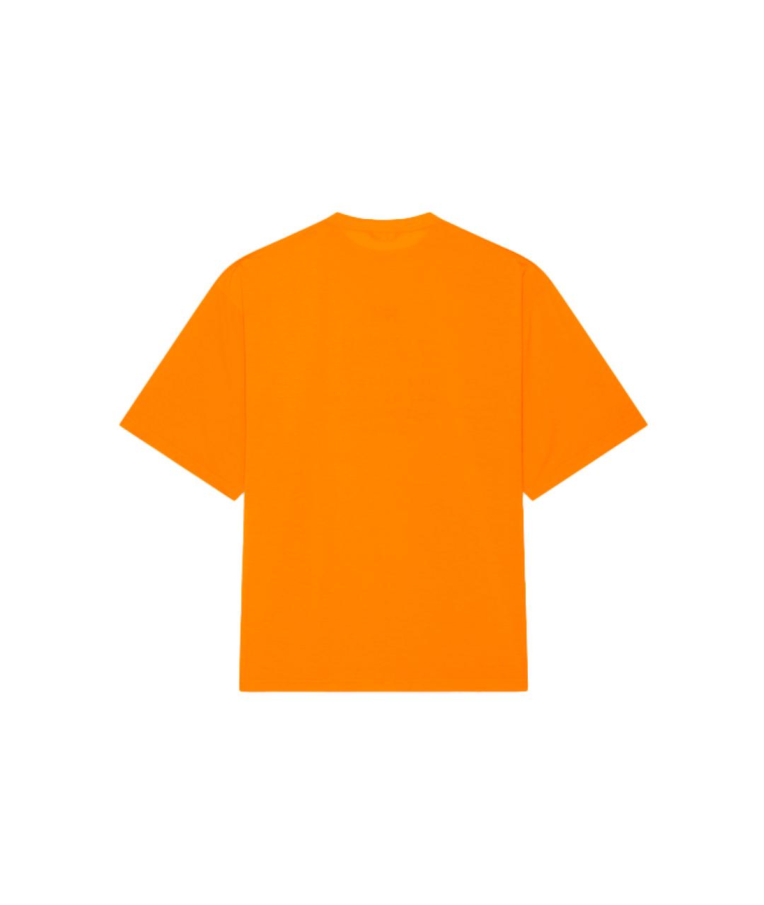 BALENCIAGA Оранжевая хлопковая футболка, фото 2