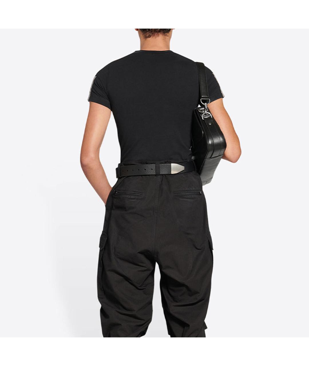 BALENCIAGA Черная хлопковая футболка, фото 4