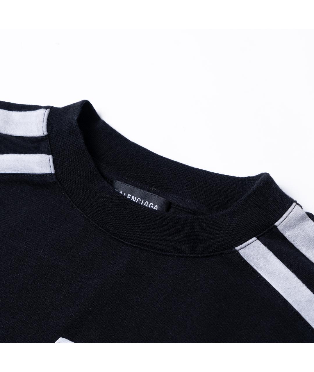 BALENCIAGA Черная хлопковая футболка, фото 5