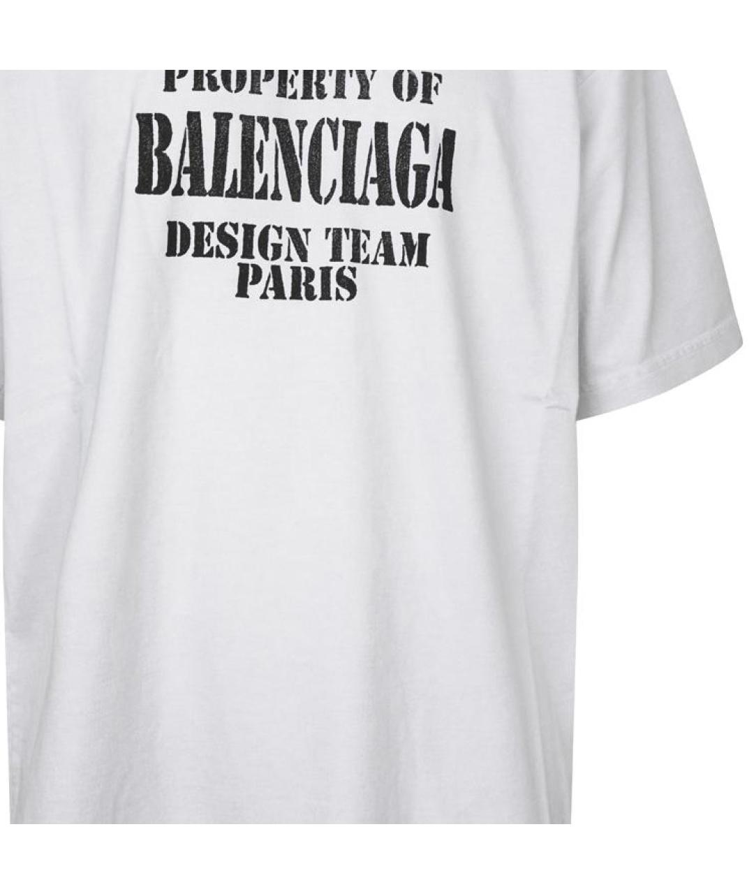 BALENCIAGA Белая хлопковая футболка, фото 5