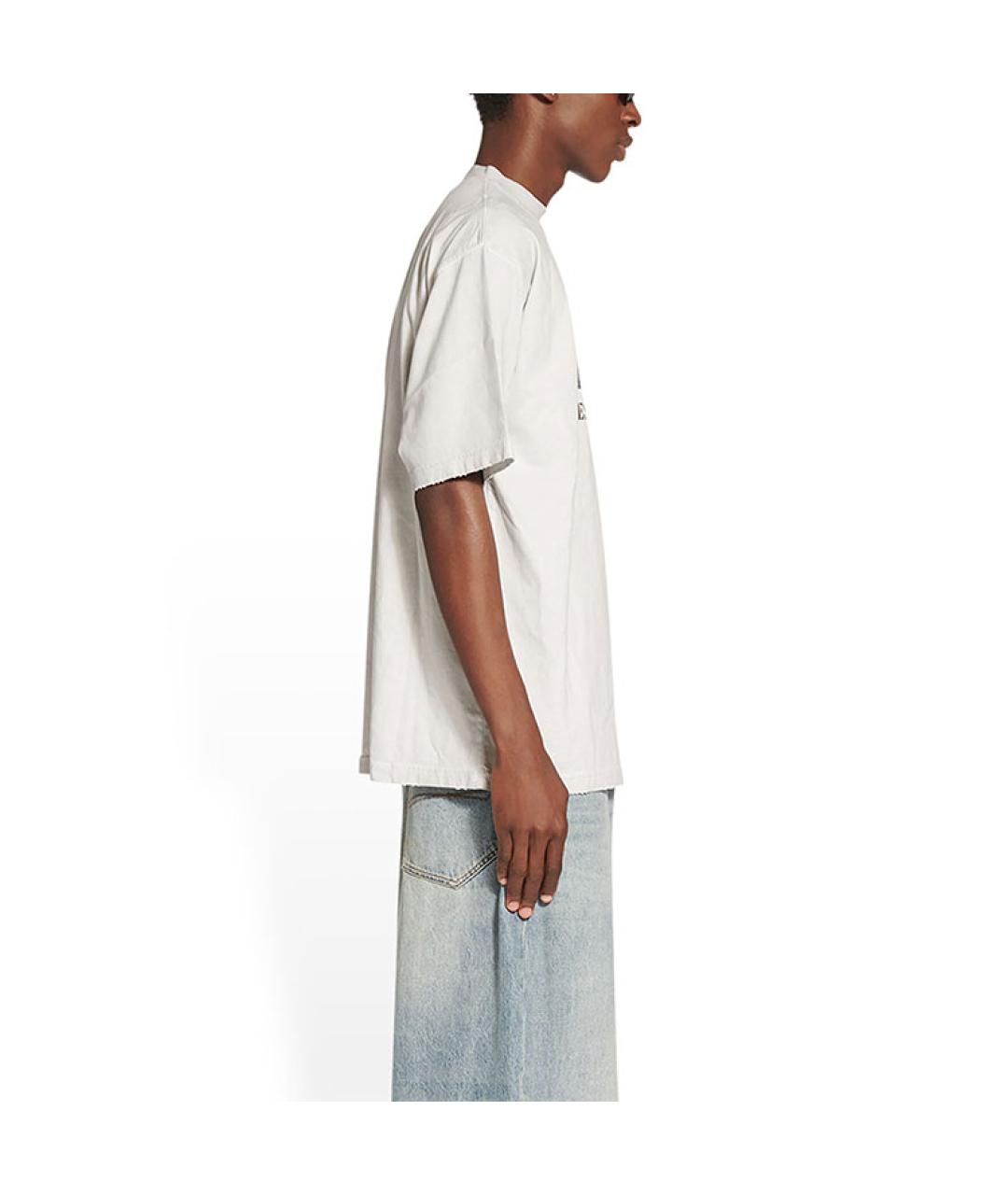 BALENCIAGA Белая хлопковая футболка, фото 3