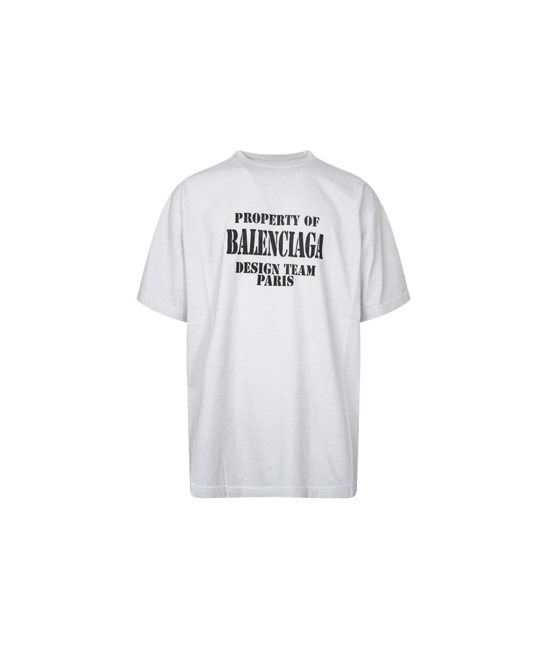 BALENCIAGA Белая хлопковая футболка, фото 1