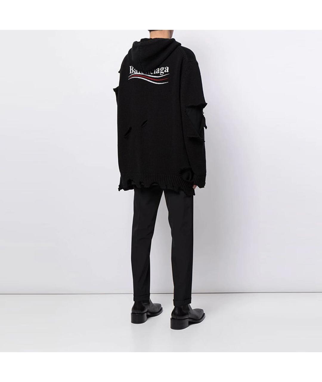 BALENCIAGA Черный кашемировый джемпер / свитер, фото 5