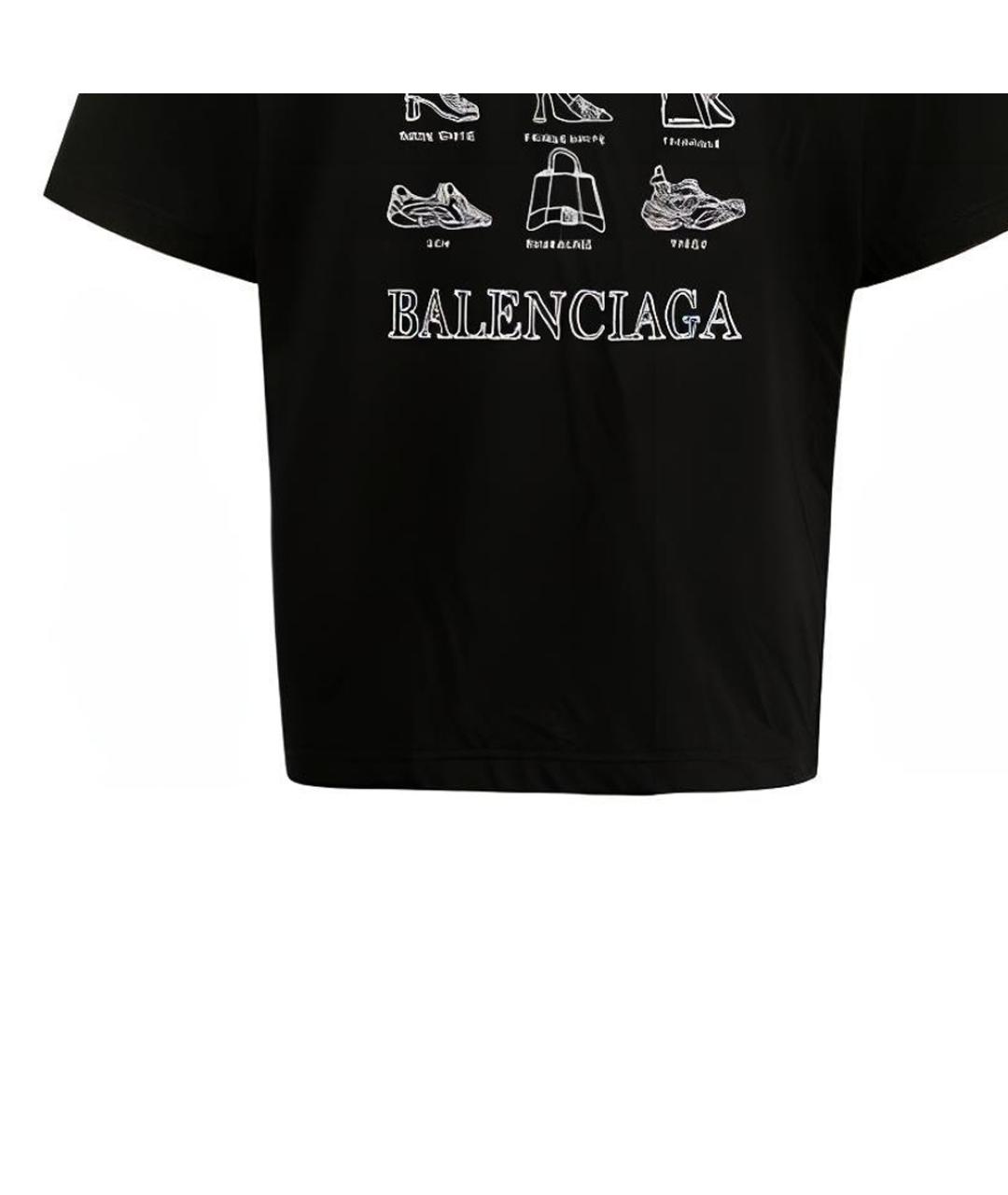 BALENCIAGA Черная хлопковая футболка, фото 6