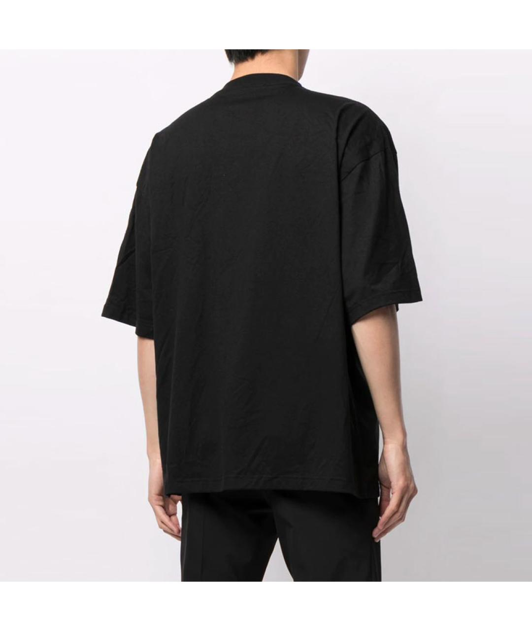 BALENCIAGA Черная хлопковая футболка, фото 3