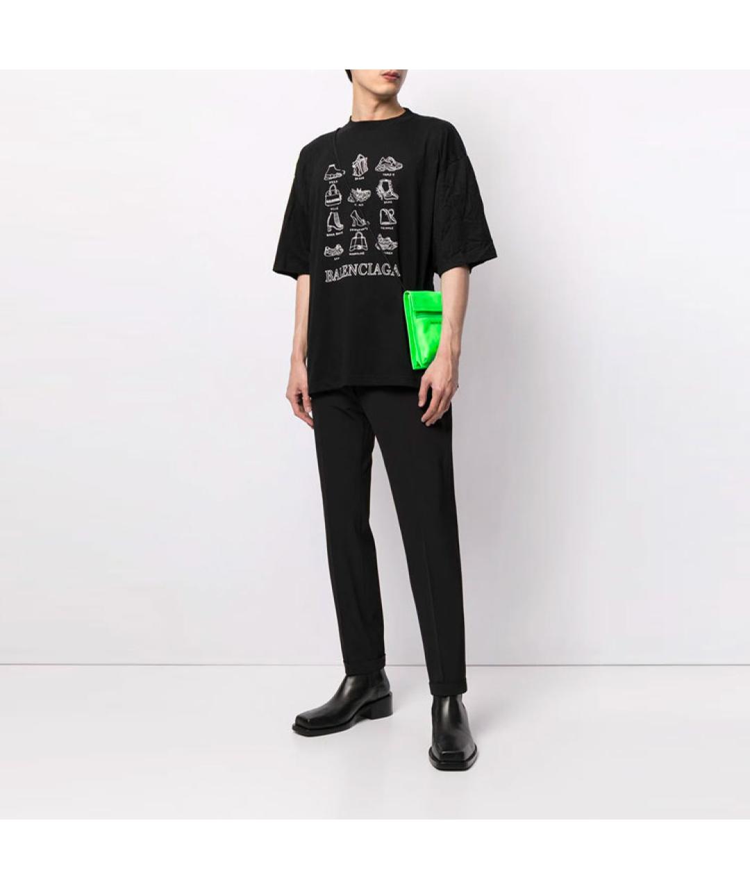 BALENCIAGA Черная хлопковая футболка, фото 2
