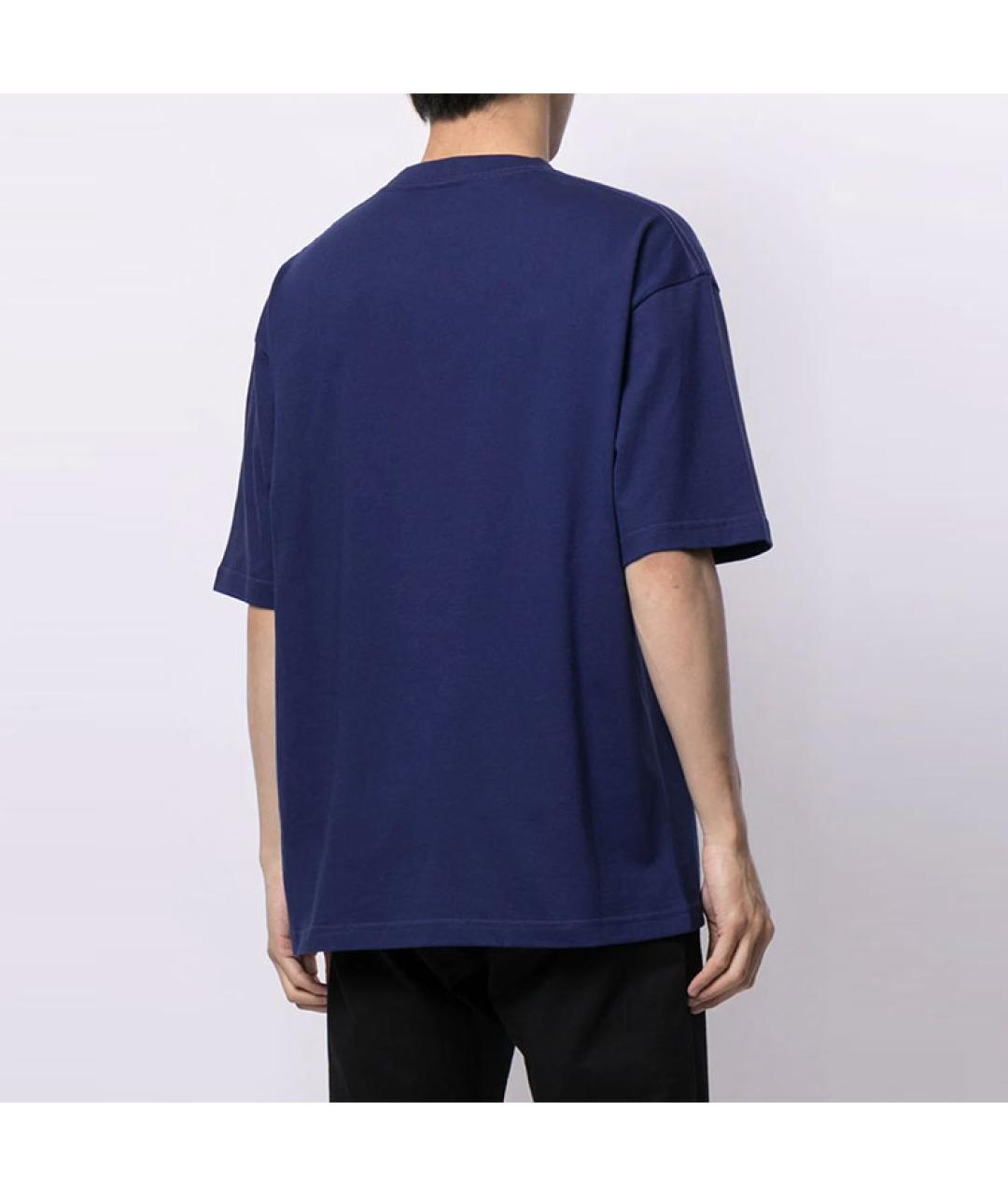 BALENCIAGA Синяя хлопковая футболка, фото 5