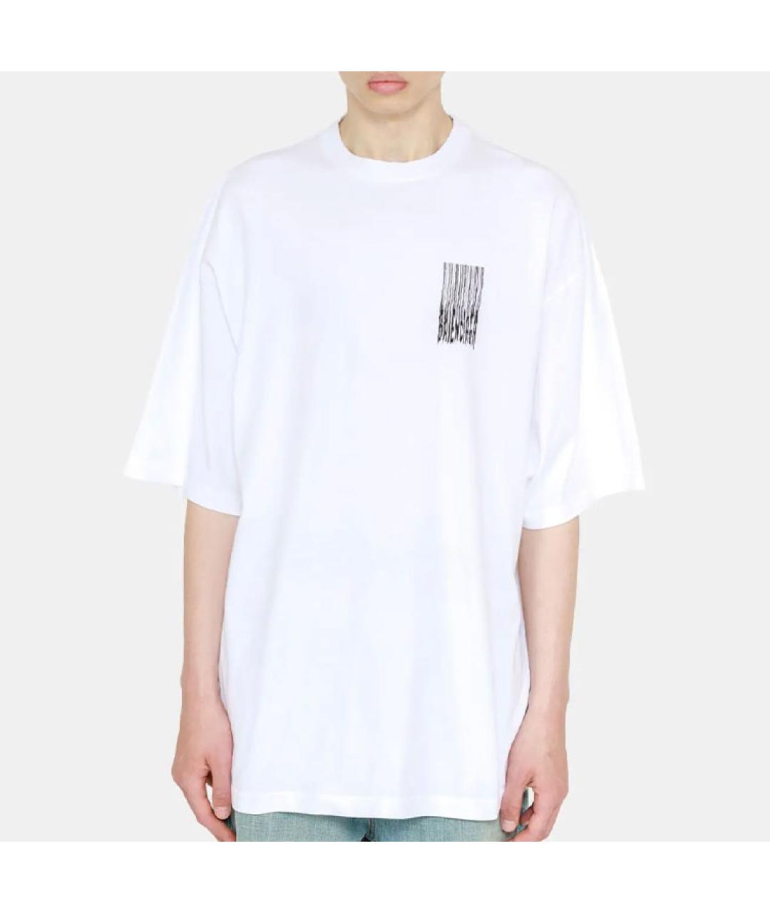 BALENCIAGA Белая хлопковая футболка, фото 2