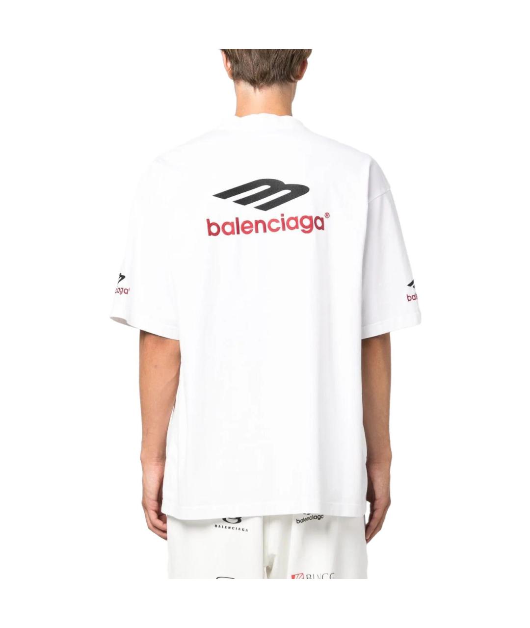 BALENCIAGA Белая хлопковая футболка, фото 3