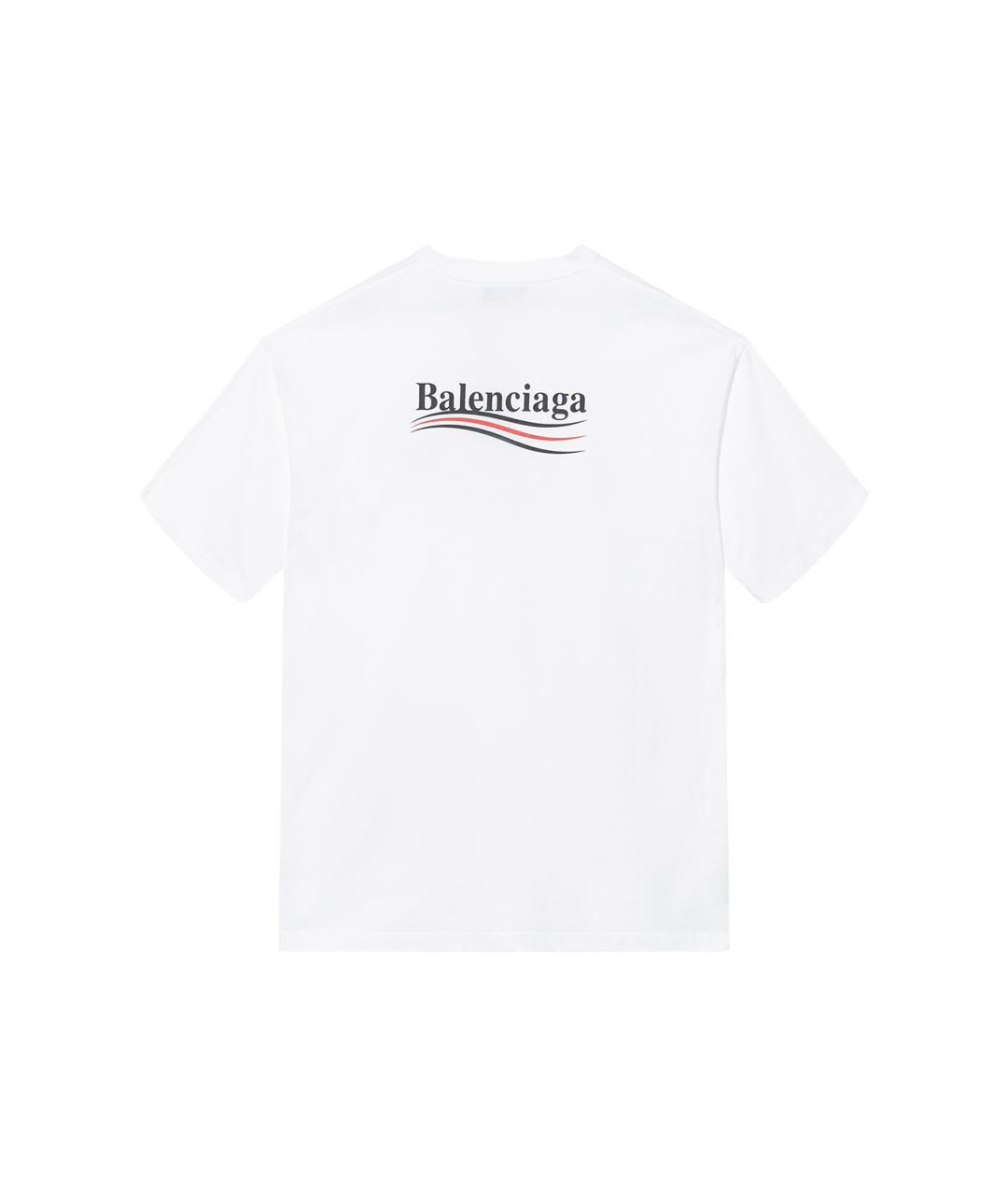 BALENCIAGA Белая хлопковая футболка, фото 2