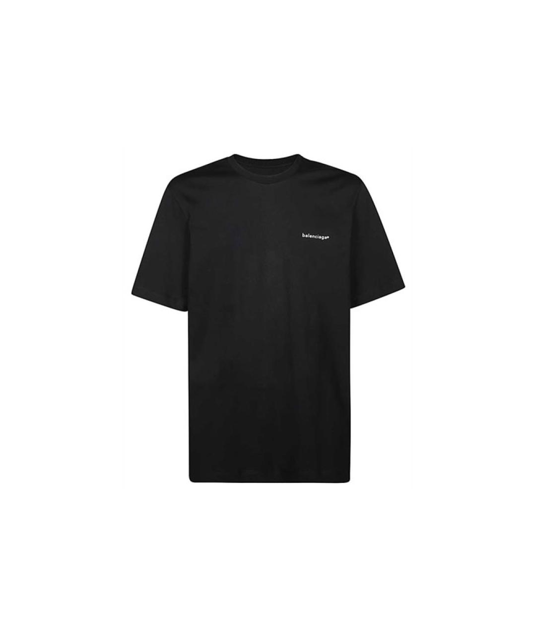 BALENCIAGA Черная хлопковая футболка, фото 1