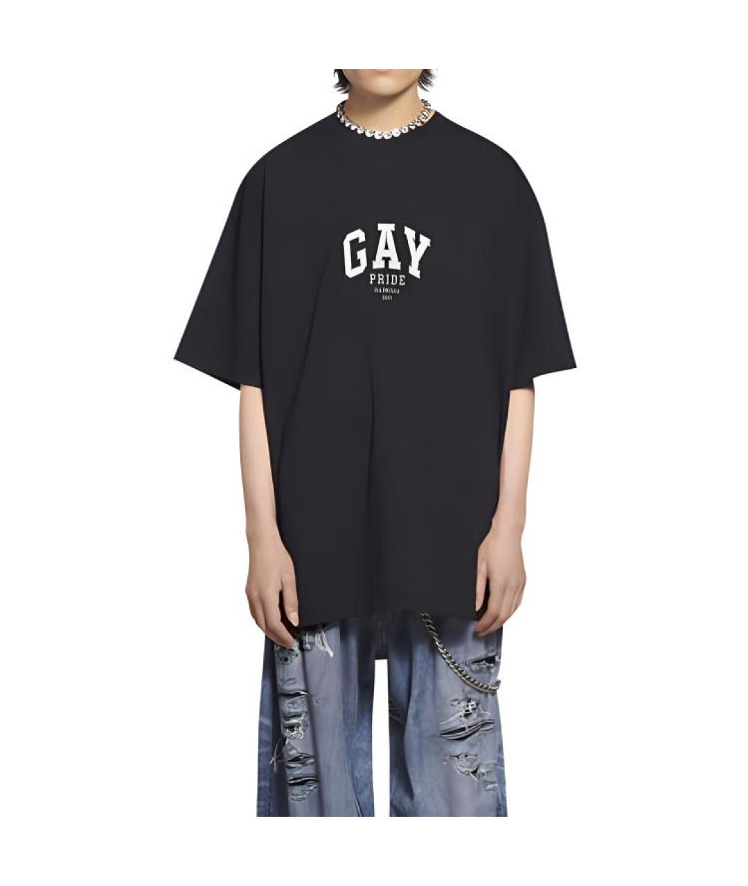 BALENCIAGA Черная футболка, фото 3