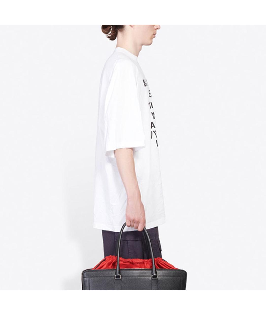 BALENCIAGA Белая хлопковая футболка, фото 7