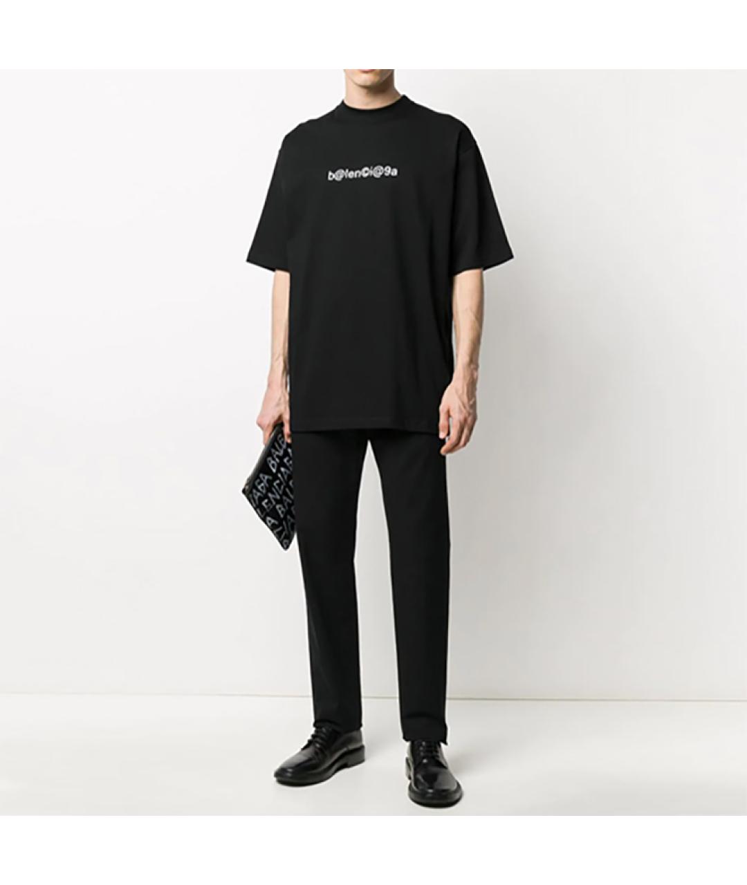 BALENCIAGA Черная хлопковая футболка, фото 3