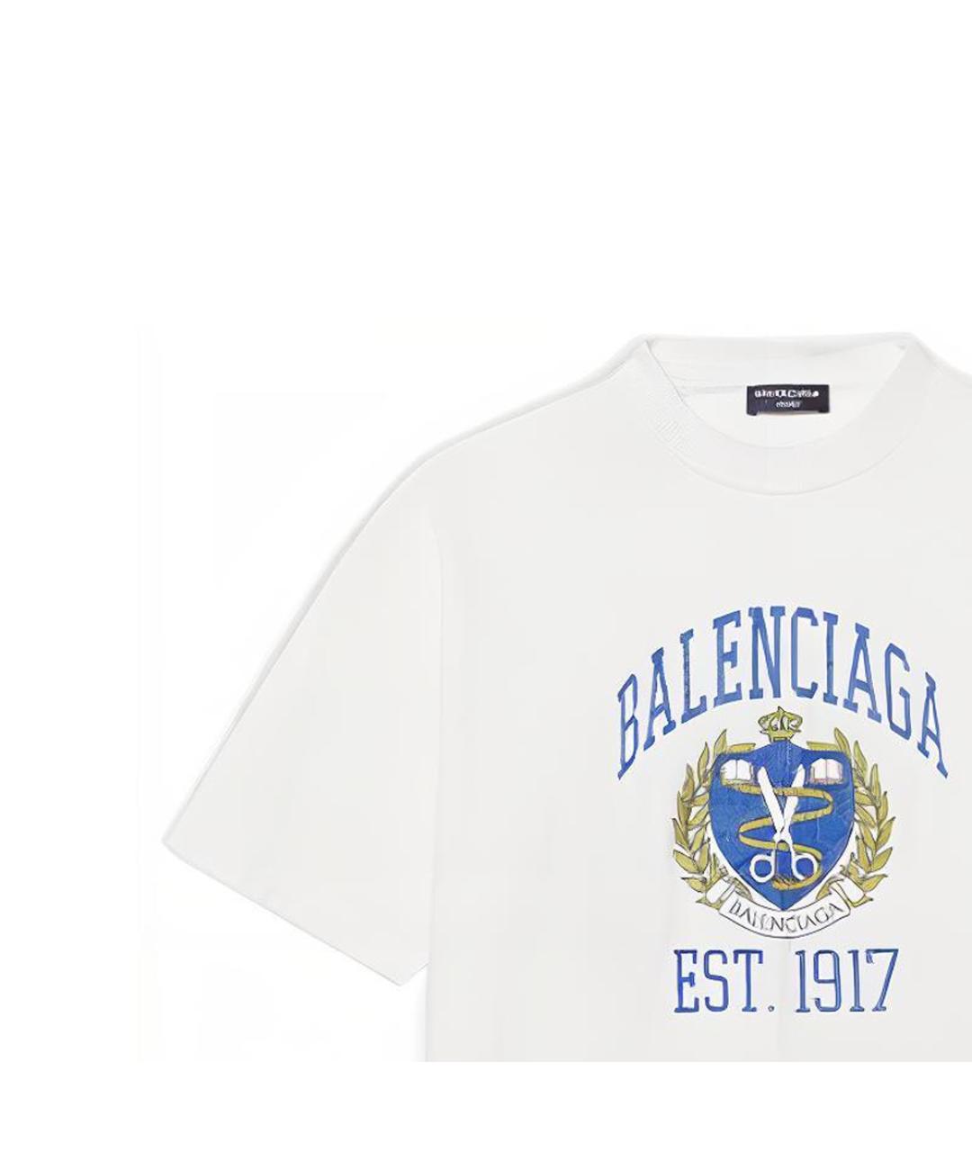 BALENCIAGA Белая хлопковая футболка, фото 7