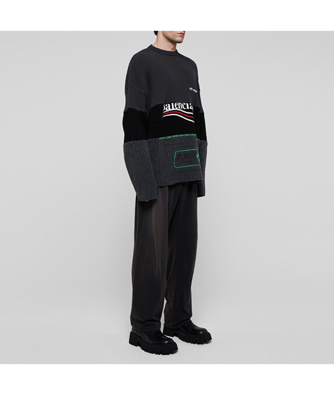 BALENCIAGA Черный кашемировый джемпер / свитер, фото 5