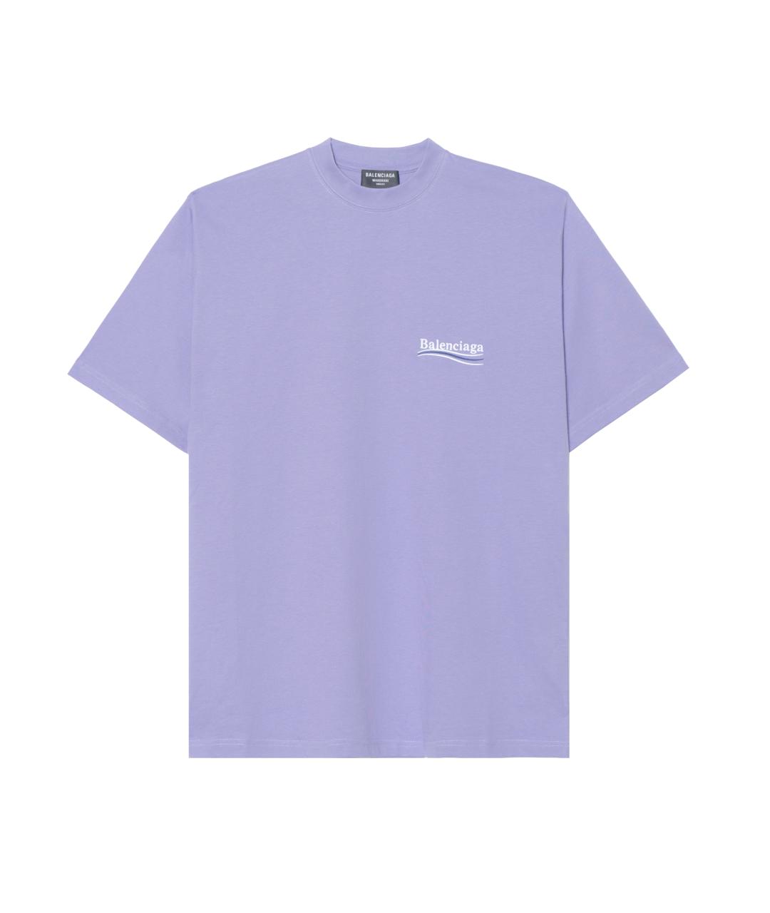 BALENCIAGA Фиолетовая хлопковая футболка, фото 1