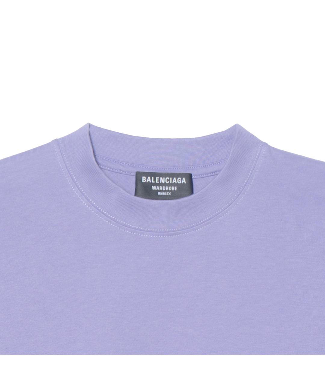 BALENCIAGA Фиолетовая хлопковая футболка, фото 7