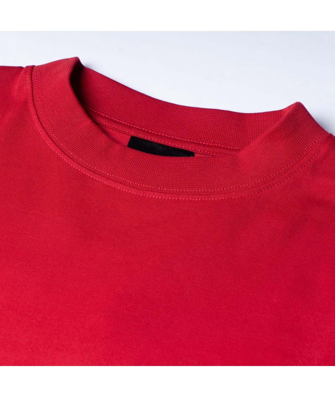 BALENCIAGA Красная хлопковая футболка, фото 3