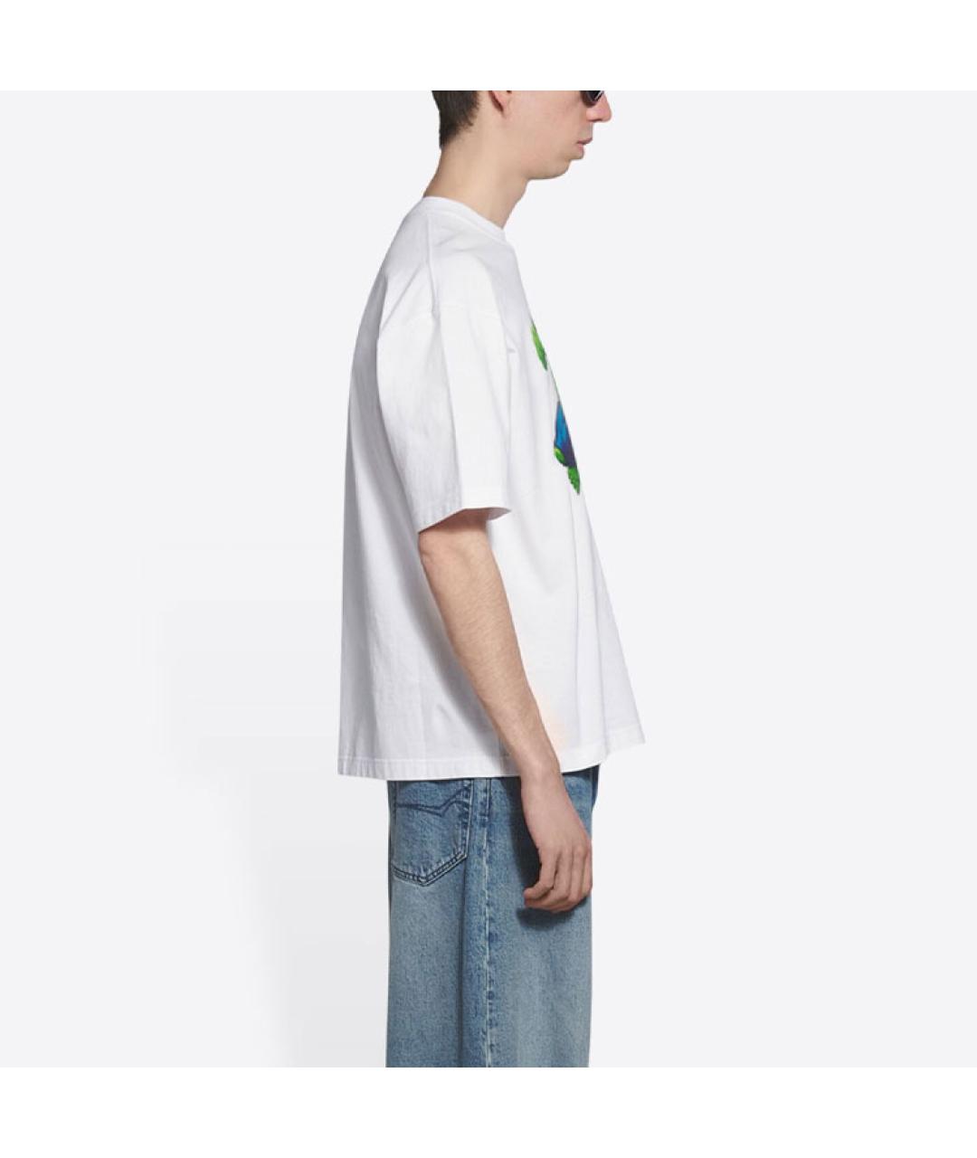 BALENCIAGA Белая хлопковая футболка, фото 5