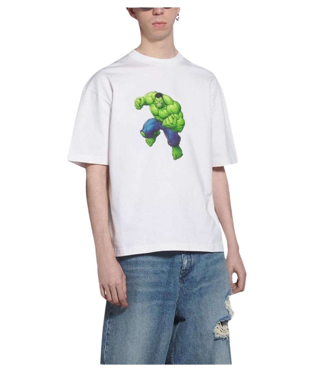BALENCIAGA Белая хлопковая футболка, фото 3