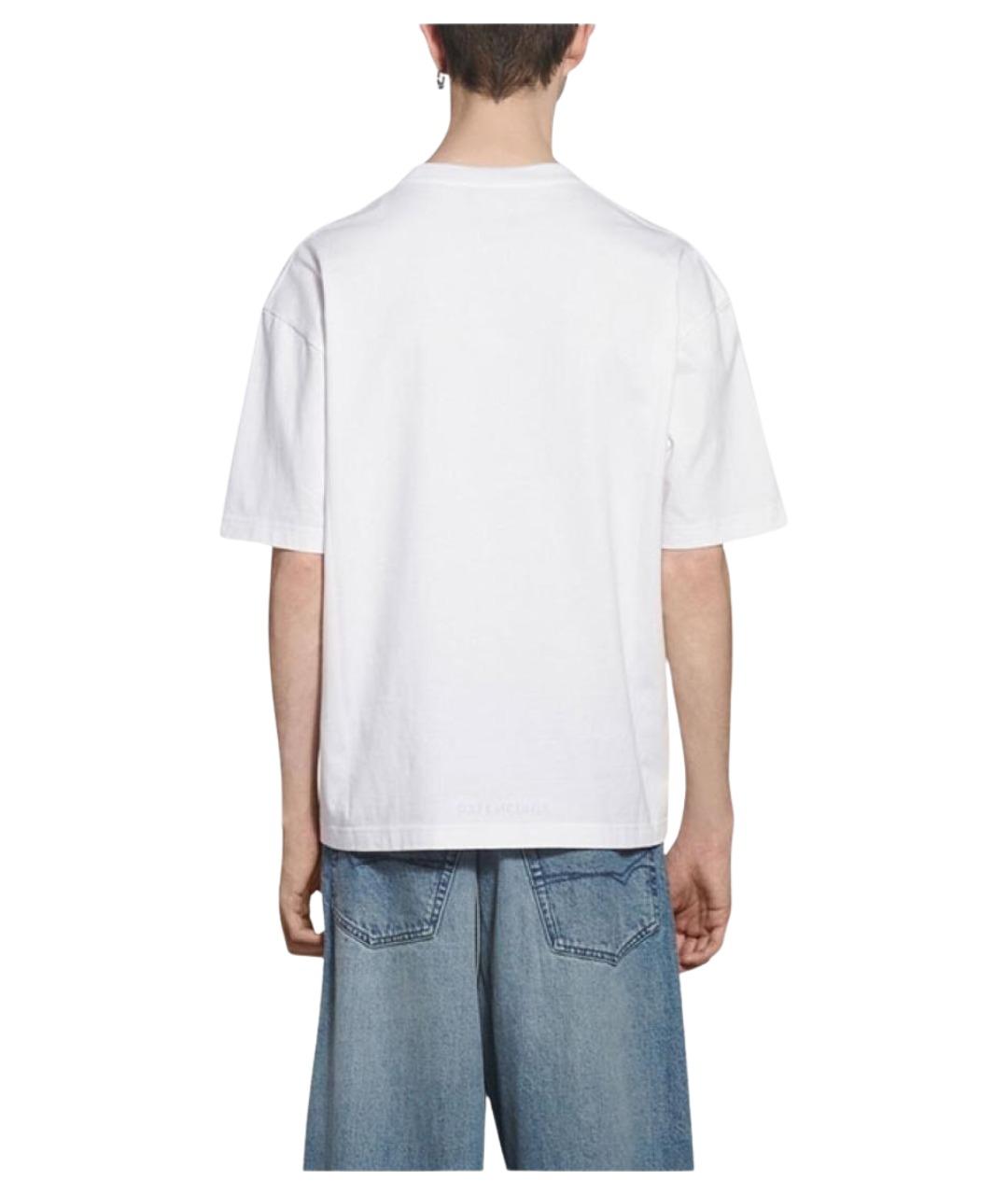 BALENCIAGA Белая хлопковая футболка, фото 4
