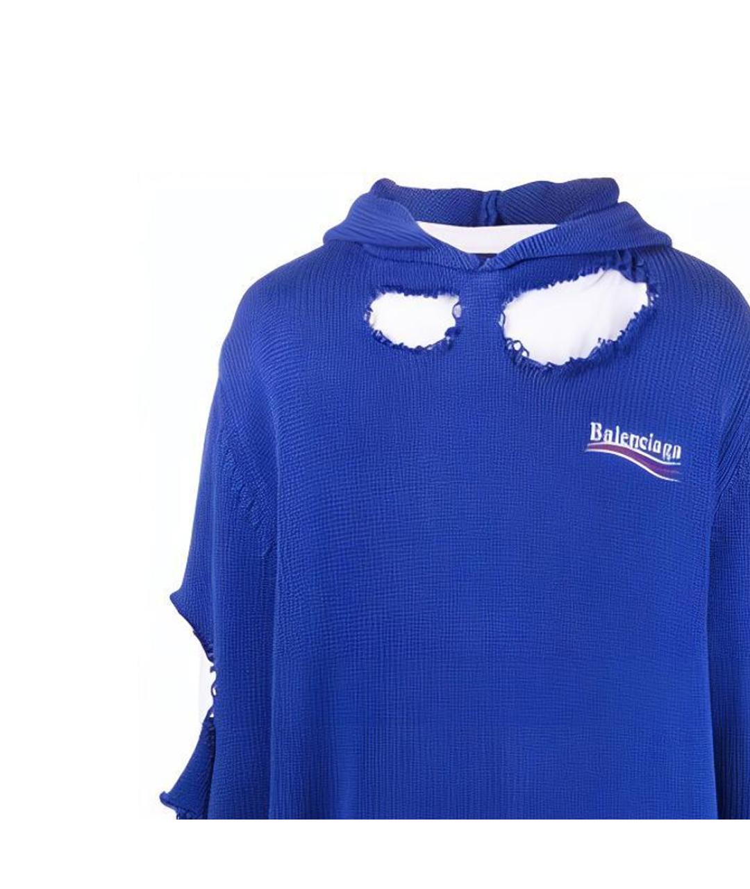 BALENCIAGA Синий кашемировый джемпер / свитер, фото 7