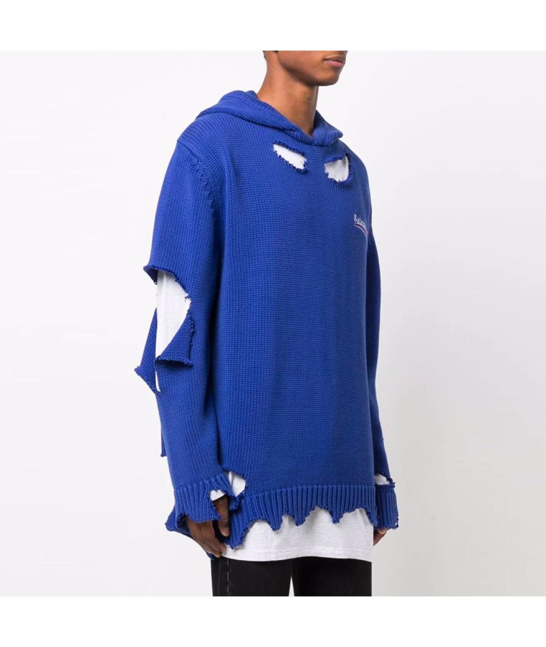 BALENCIAGA Синий кашемировый джемпер / свитер, фото 4