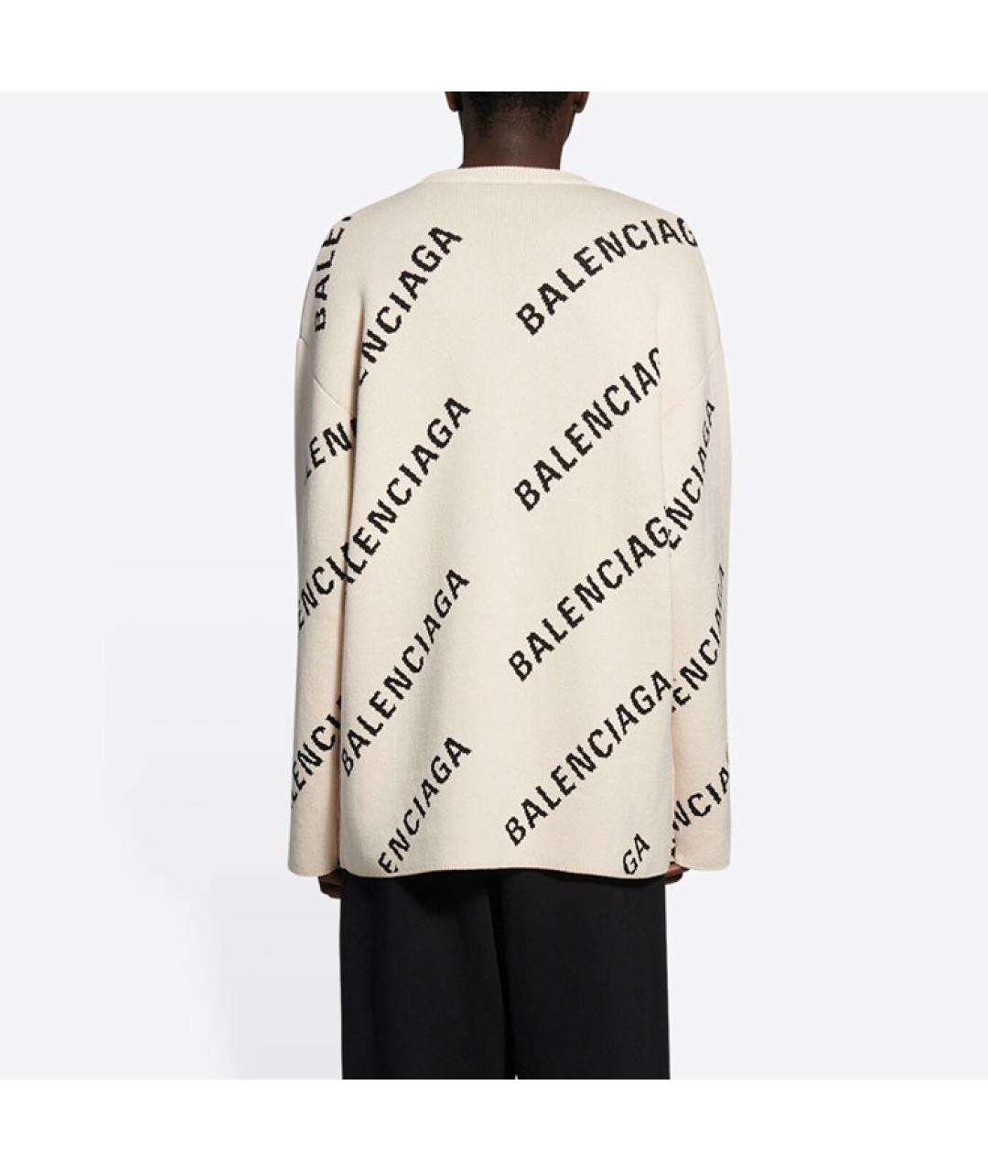 BALENCIAGA Бежевый кашемировый джемпер / свитер, фото 5