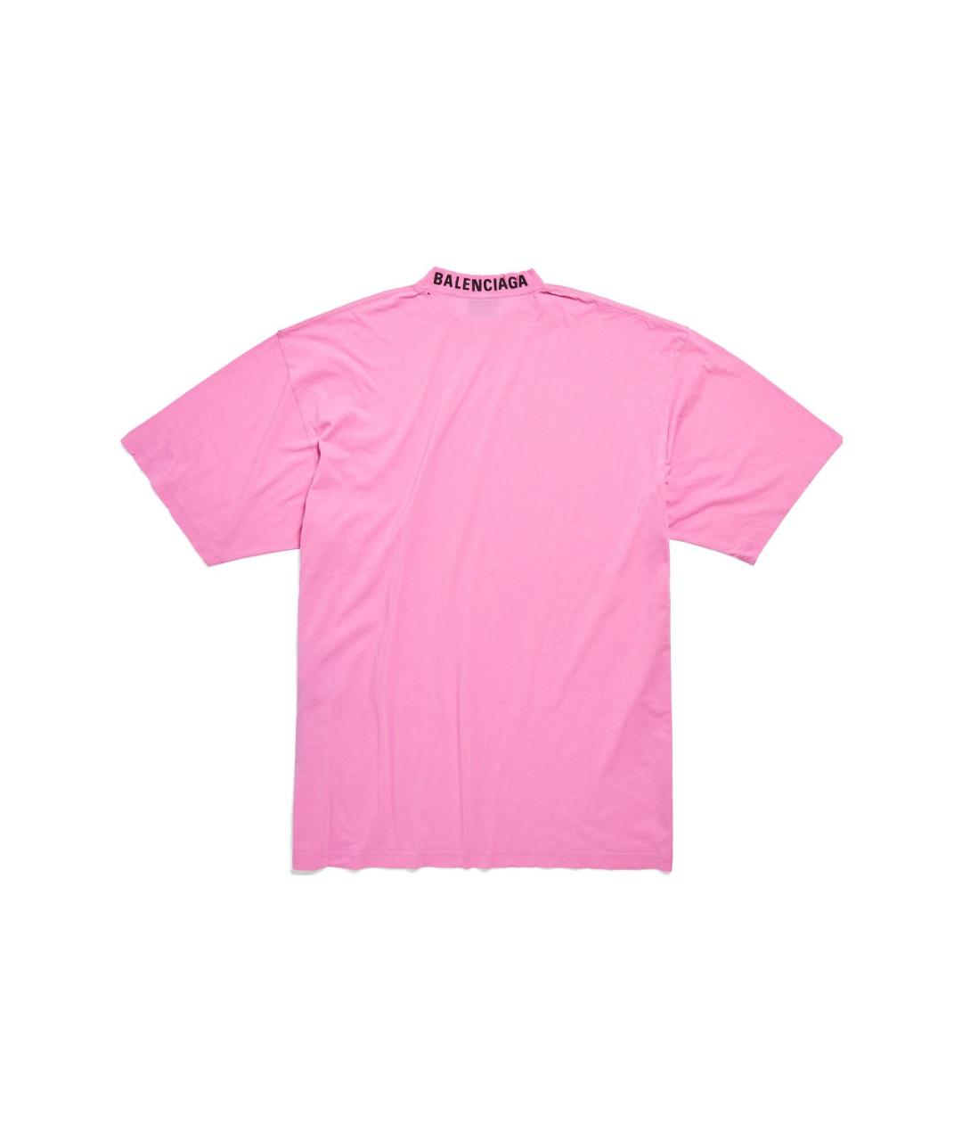 BALENCIAGA Розовая хлопковая футболка, фото 2