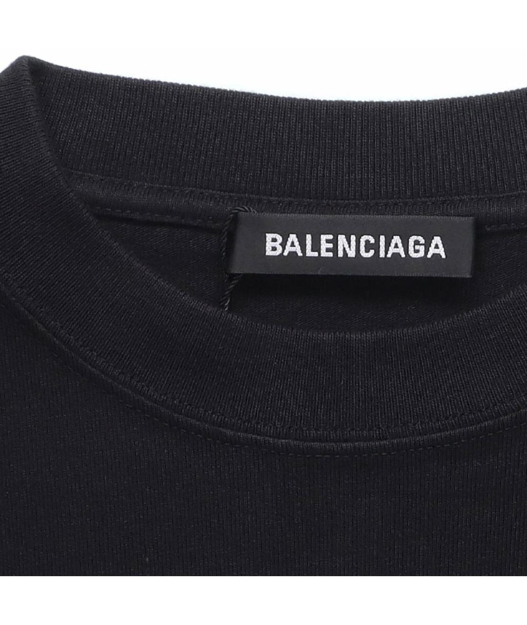 BALENCIAGA Черная хлопковая футболка, фото 6