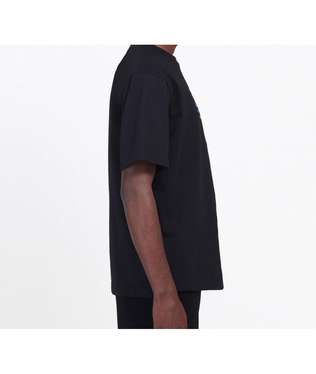 BALENCIAGA Черная хлопковая футболка, фото 6