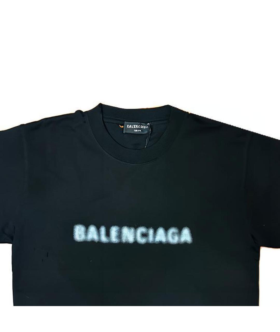 BALENCIAGA Черная хлопковая футболка, фото 4