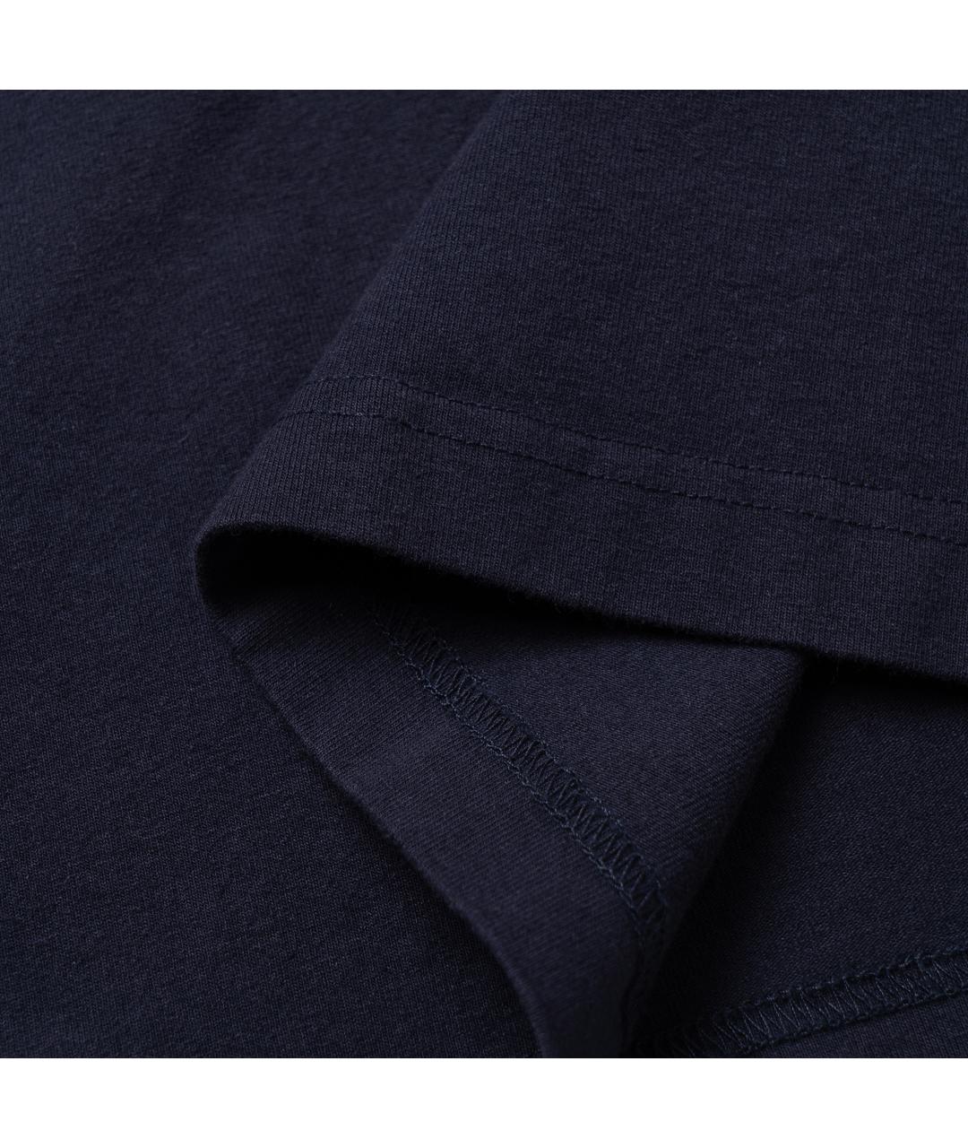 BALENCIAGA Темно-синяя хлопковая футболка, фото 6