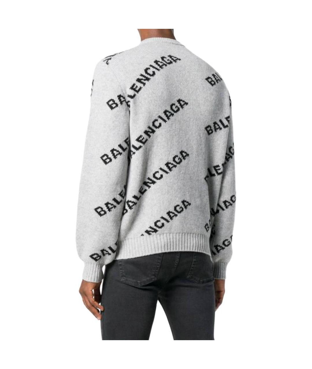BALENCIAGA Серый кашемировый джемпер / свитер, фото 4