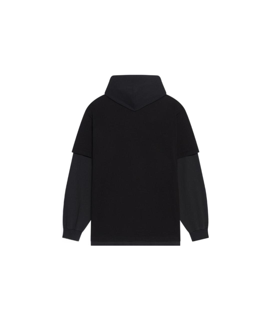 BALENCIAGA Черная хлопковая футболка, фото 2