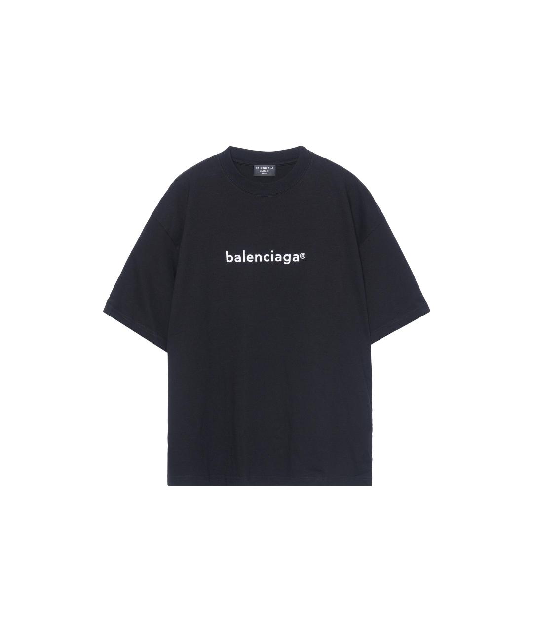BALENCIAGA Черная хлопковая футболка, фото 1