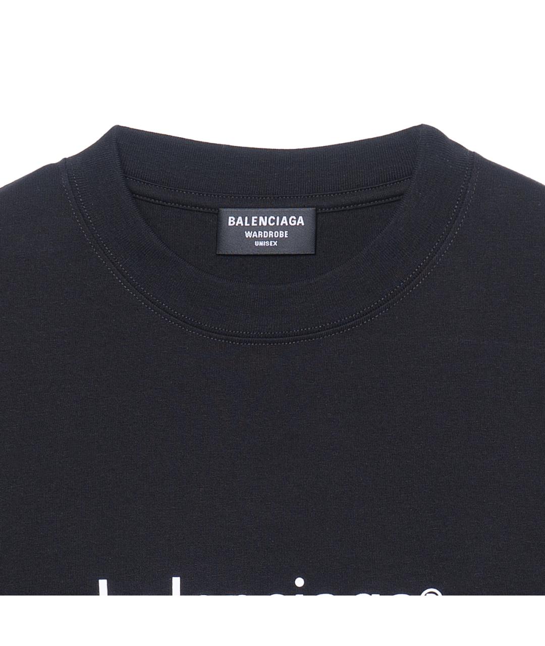 BALENCIAGA Черная хлопковая футболка, фото 6