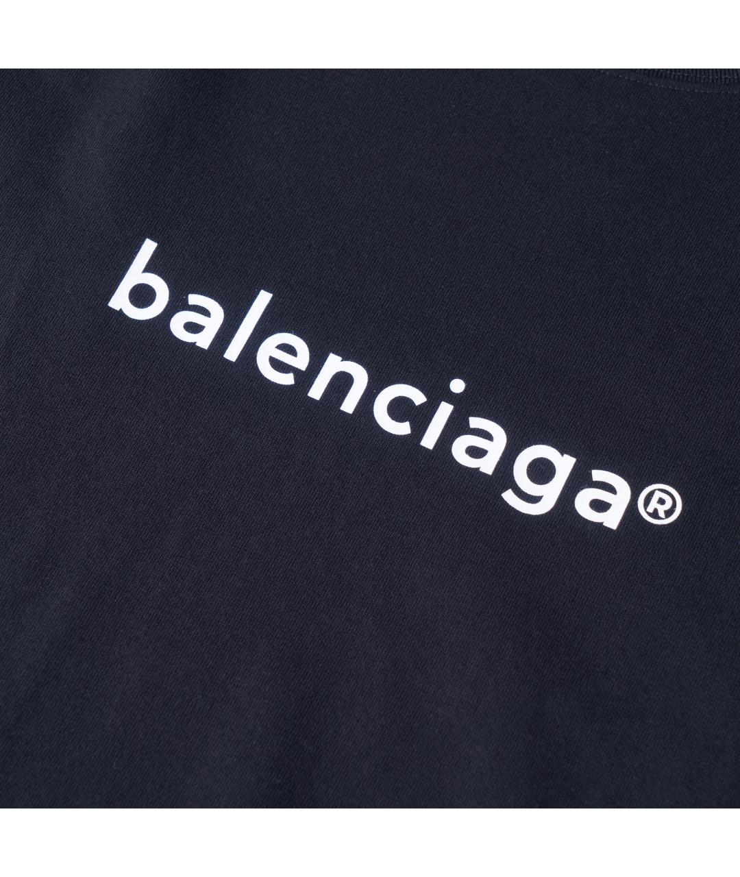 BALENCIAGA Черная хлопковая футболка, фото 4
