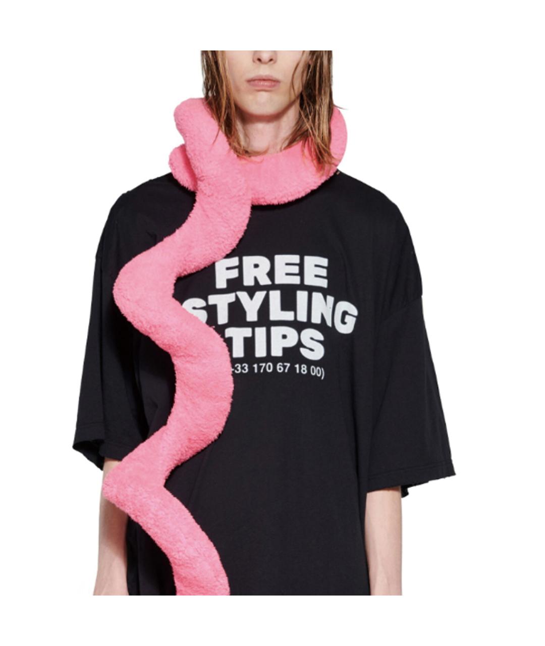 BALENCIAGA Черная хлопковая футболка, фото 7