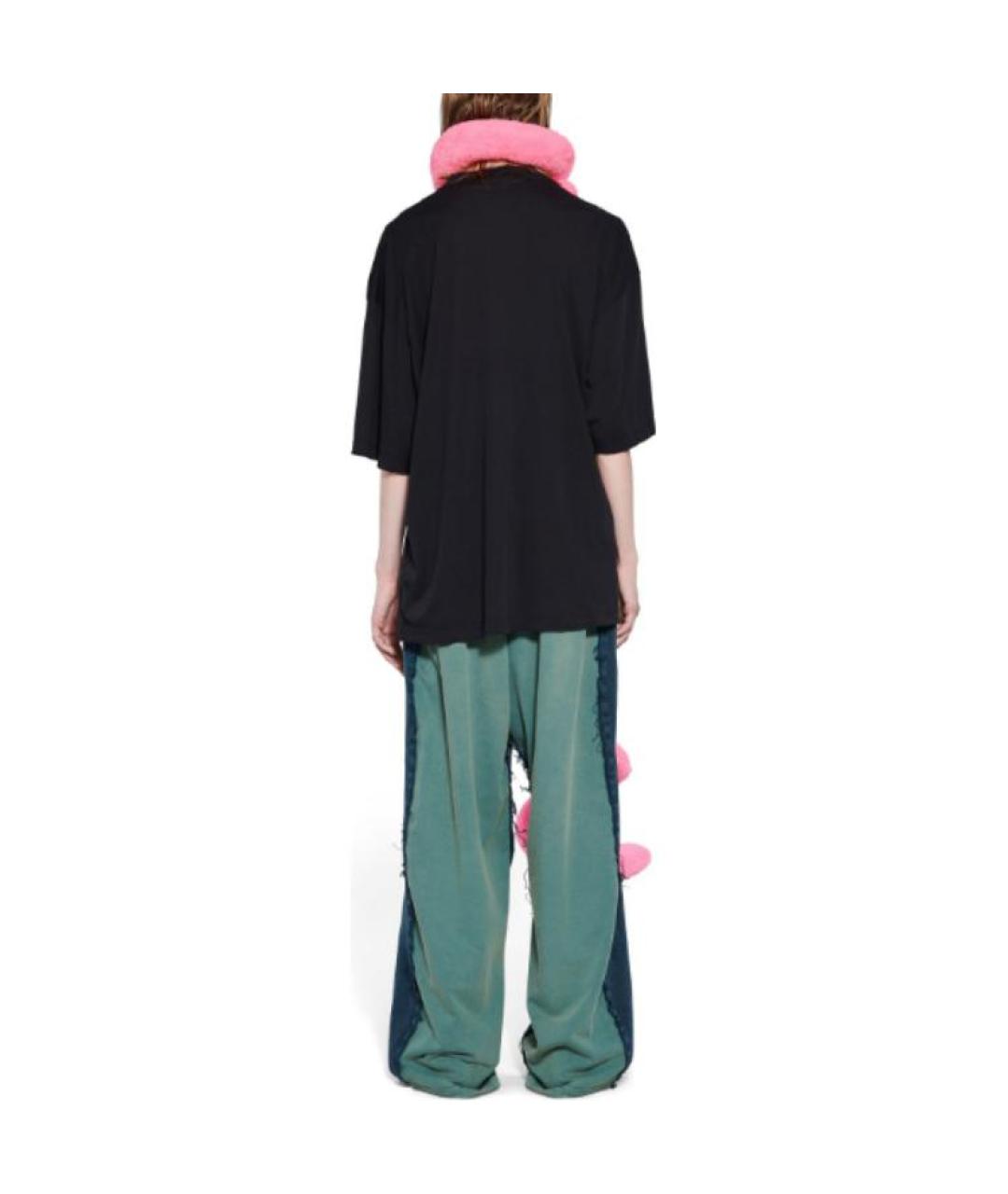 BALENCIAGA Черная хлопковая футболка, фото 5