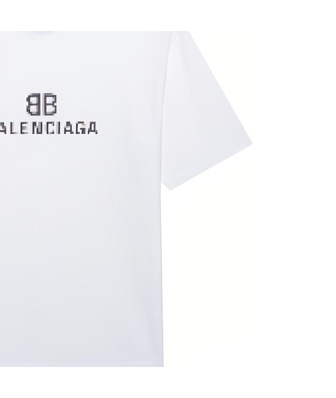 BALENCIAGA Белая хлопковая футболка, фото 8