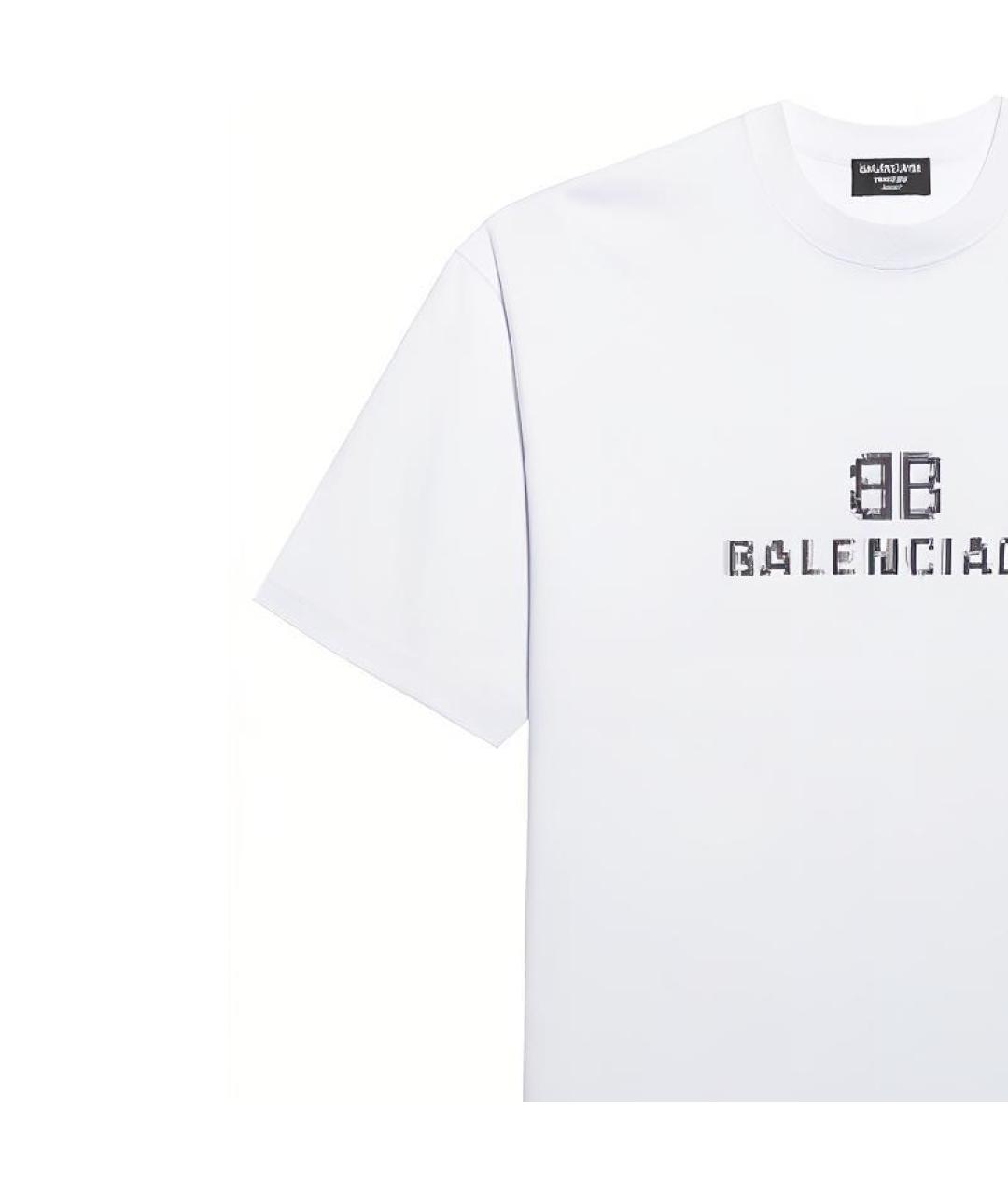 BALENCIAGA Белая хлопковая футболка, фото 9