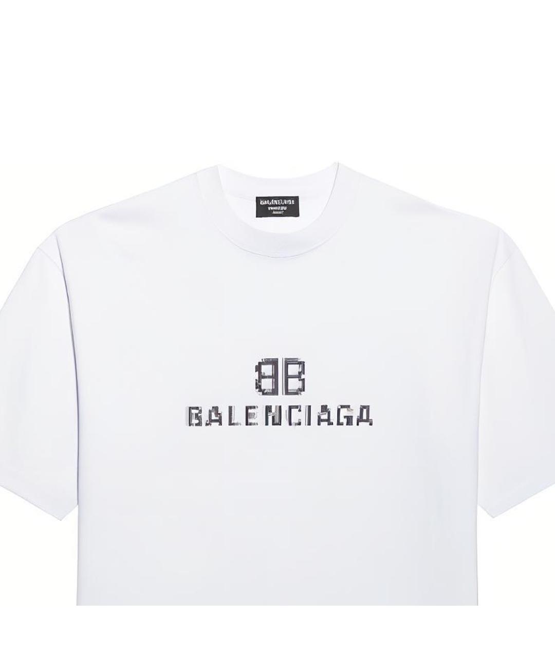 BALENCIAGA Белая хлопковая футболка, фото 6