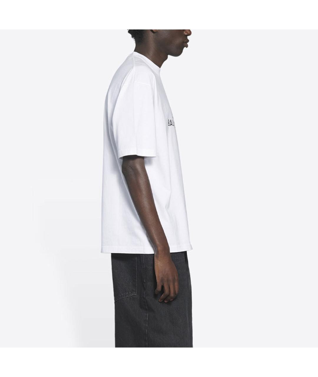 BALENCIAGA Белая хлопковая футболка, фото 7