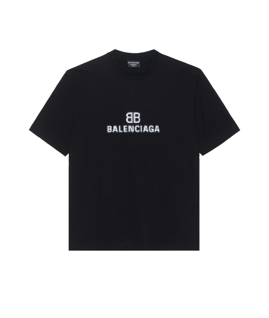 BALENCIAGA Черная хлопковая футболка, фото 1