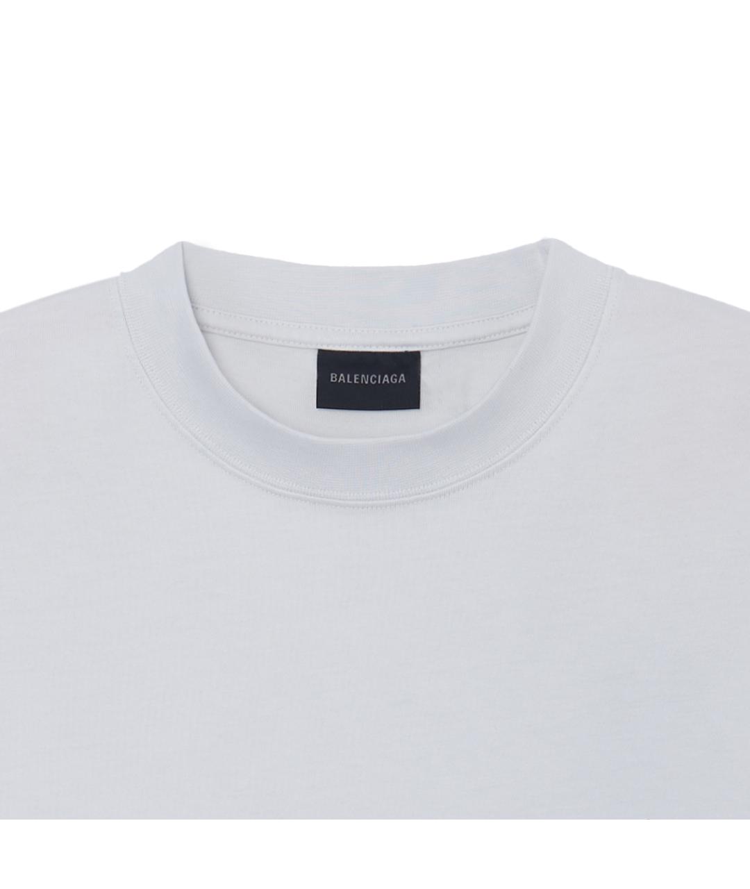 BALENCIAGA Белая хлопковая футболка, фото 3