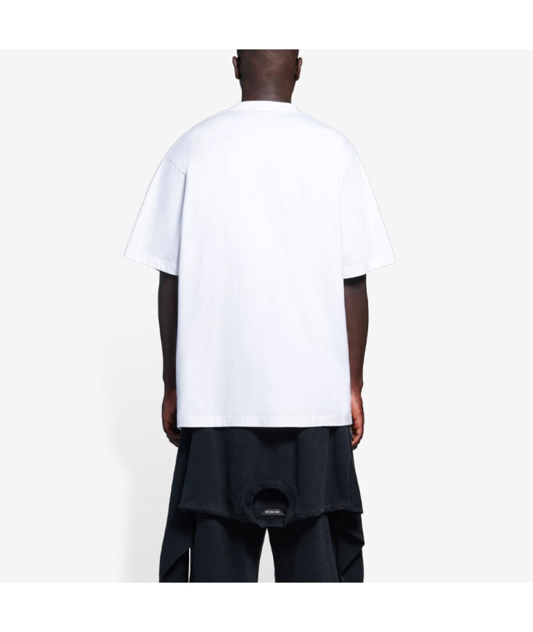 BALENCIAGA Белая хлопковая футболка, фото 3