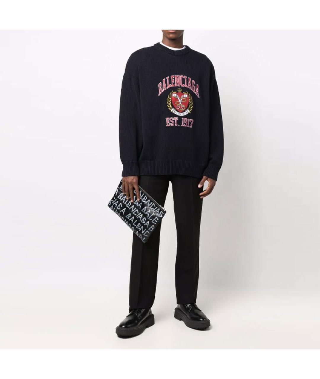 BALENCIAGA Черный кашемировый джемпер / свитер, фото 2
