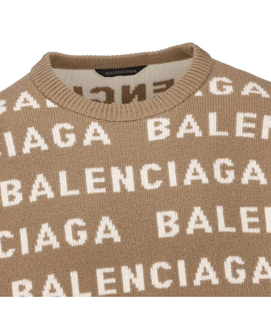 BALENCIAGA Коричневый кашемировый джемпер / свитер, фото 5